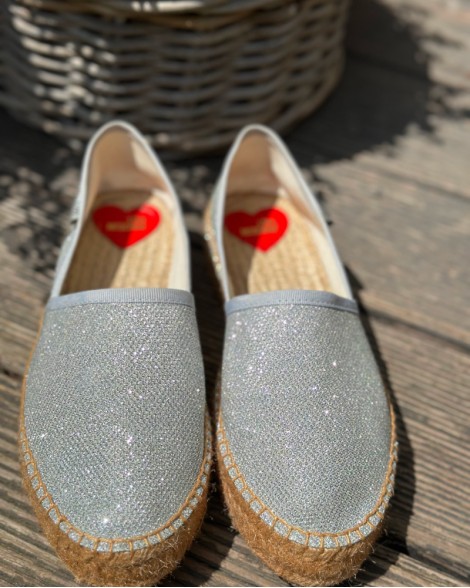 Espadrilky dámské Love Moschino stříbrné